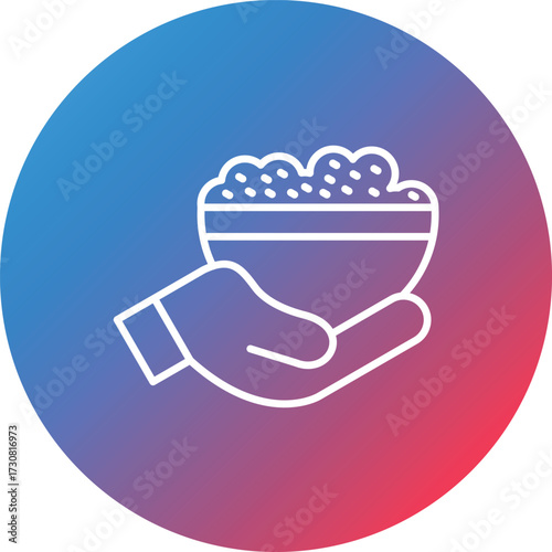 Food Donation Line Gradient Circle Background Icon