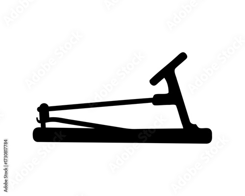 Silhouette of a manual sheet metal seam closer hand tool on white