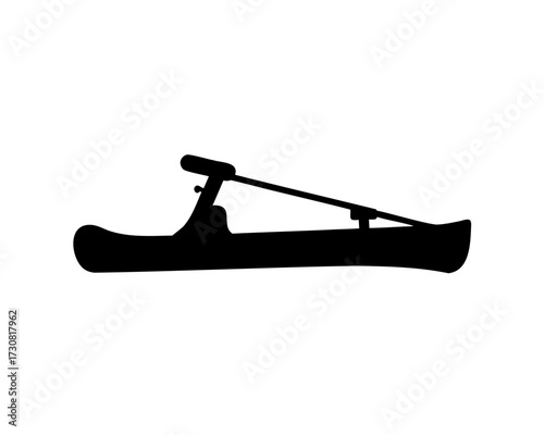Silhouette illustration of a bobsled or luge, isolated on a white background