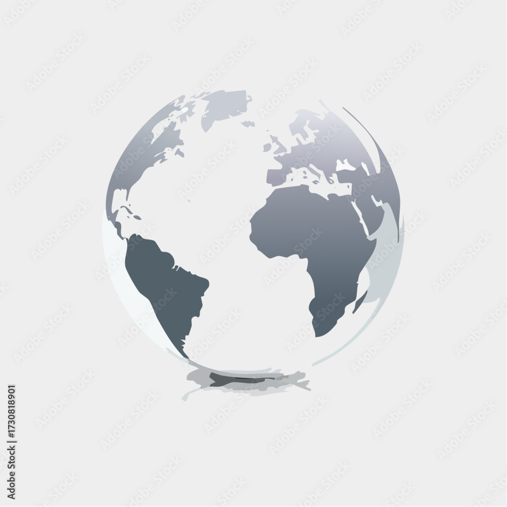 Fototapeta premium Illustration of a stylized globe focusing on the Americas for global awareness visualization
