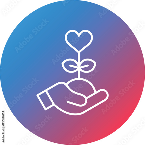 Philanthropy Line Gradient Circle Background Icon
