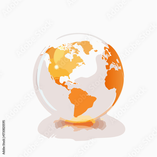 Illustrative globe showcasing the americas, symbolizing global connection and communication within