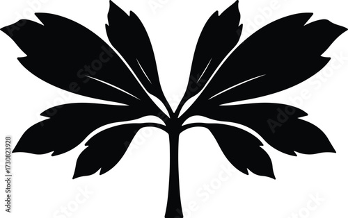 Vector Chestnut leaf tree silhouette single vector Illustrator