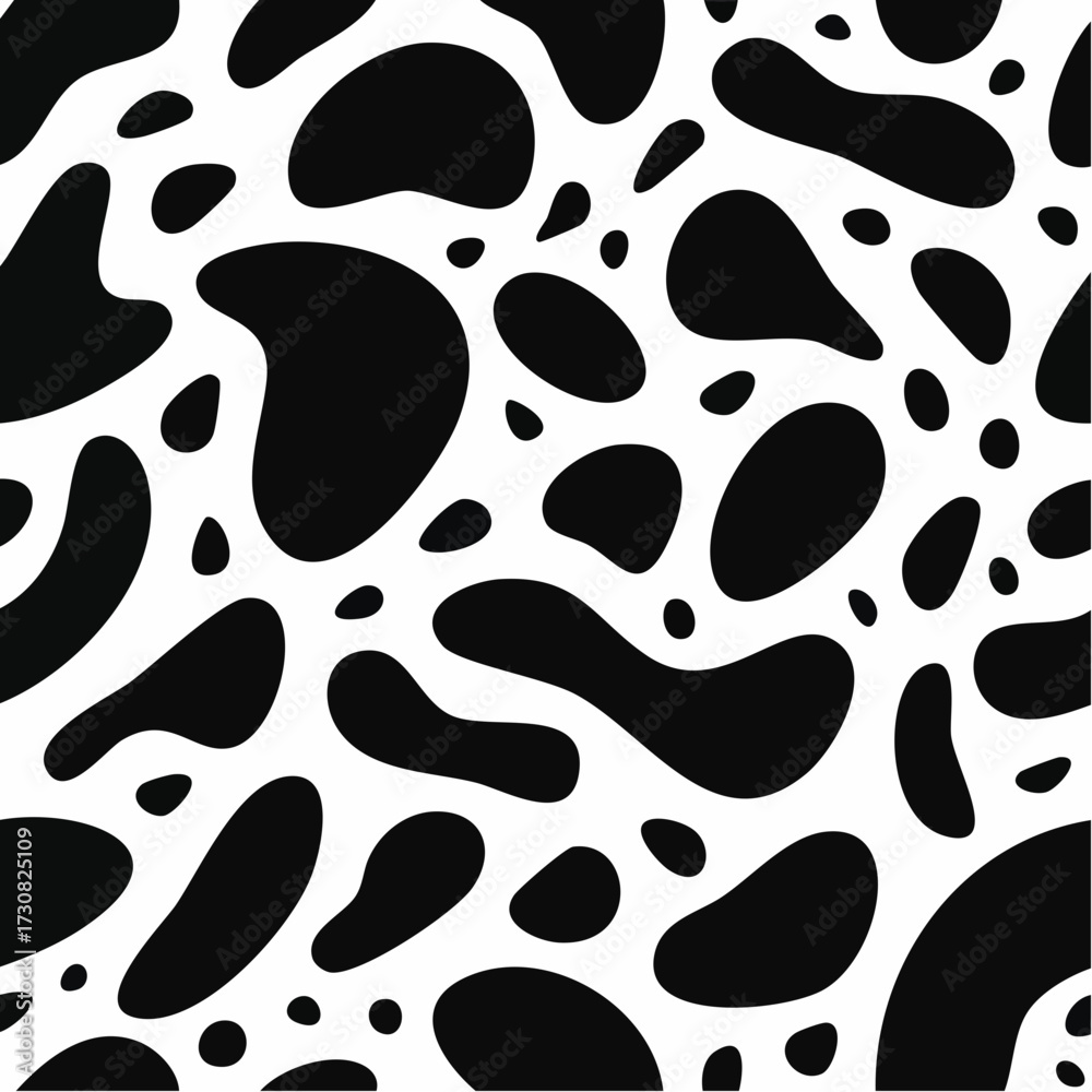 Monochrome organic shapes abstract pattern for background or surface design usage simple style