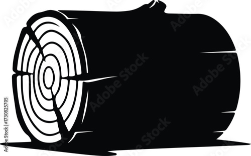 Vector Log wood nature wooden tree stump silhouette Illustrator