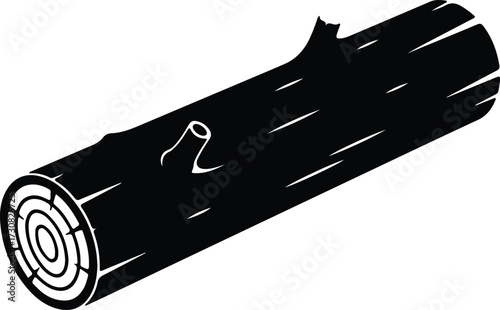 Vector Log wood timber black and white silhouette Illustrator