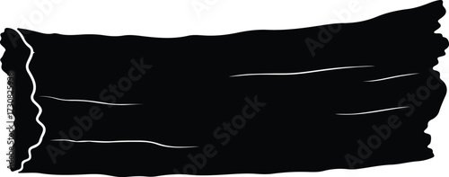 Vector Piece of birch tree bark monochrome silhouette Illustrator