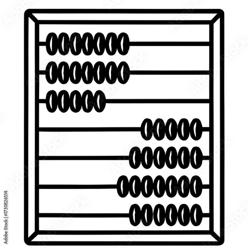 Classic Abacus Tool Vector Illustration - Symbol of Calculation and Education