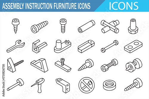 Furniture Fittings Outline — Screws, Hinges, Brackets, Dowels, Cam Locks, Tools