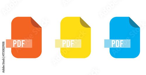 Vector isolated PDF file icon set. EPS 10.