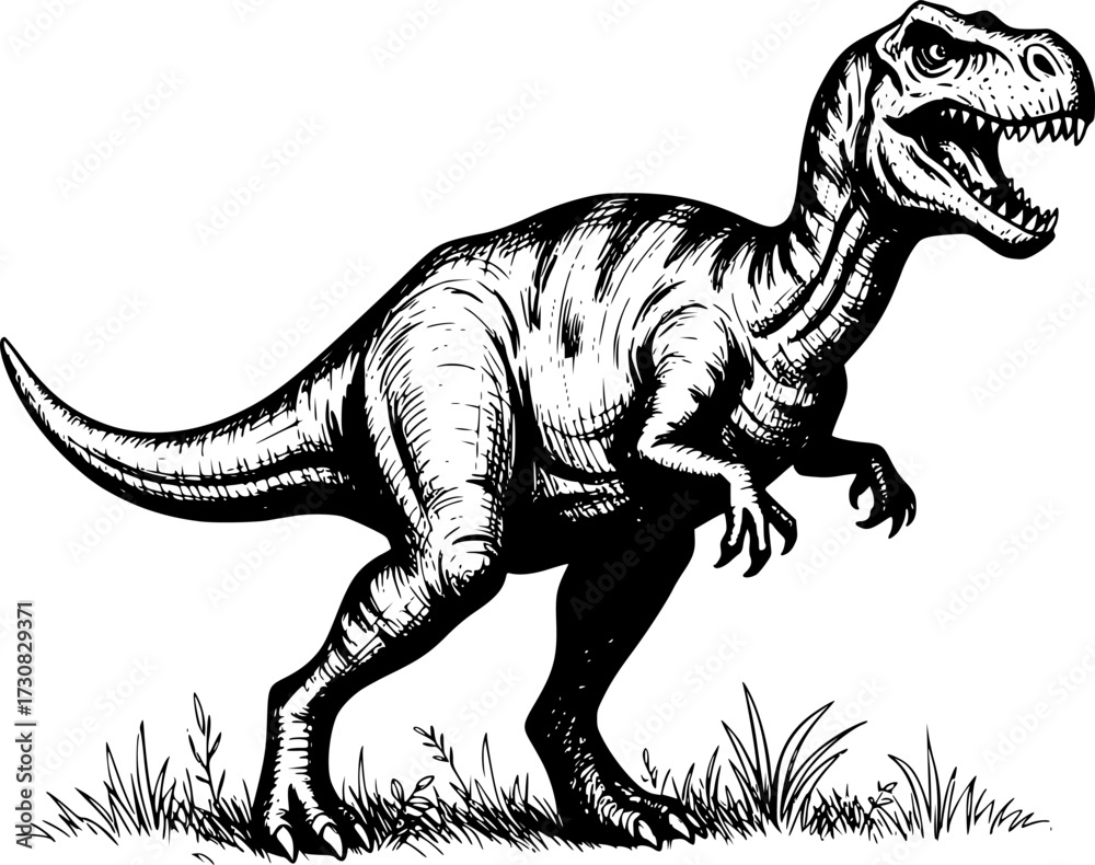 Fototapeta premium sketch dinosaur silhouette