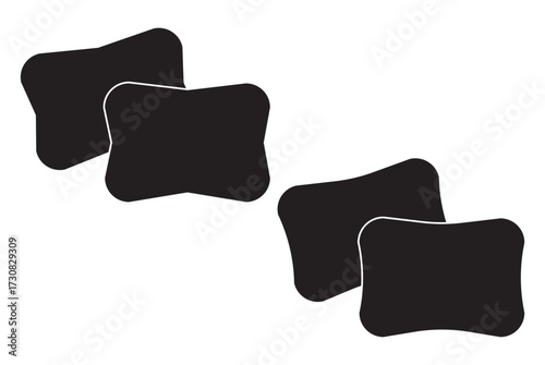 Simple drawing of four stacked pillows. EPS 10.