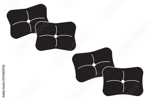 Minimalist line art icon of a pillow. EPS 10.