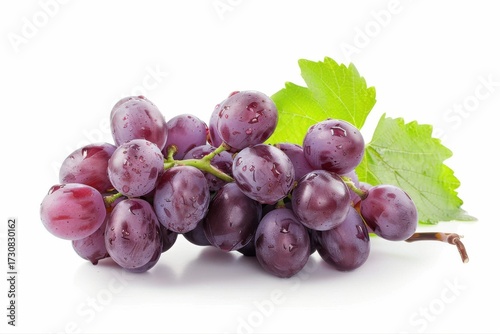 Fresh Red Grapes Cluster with Water Droplets Healthy Eating Fruit Snack on transparent background