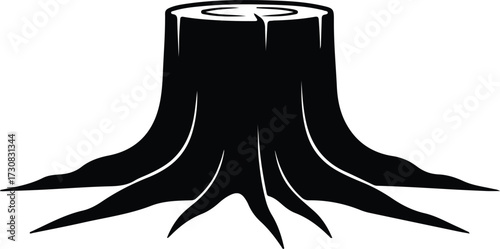 Vector Tree stump wood nature abstract shape silhouette Illustrator