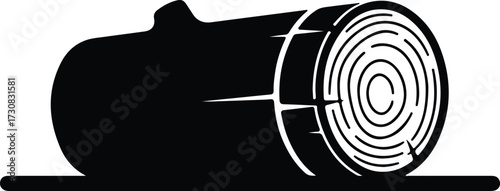 Vector Wood log forestry industry lumber material silhouette Illustrator