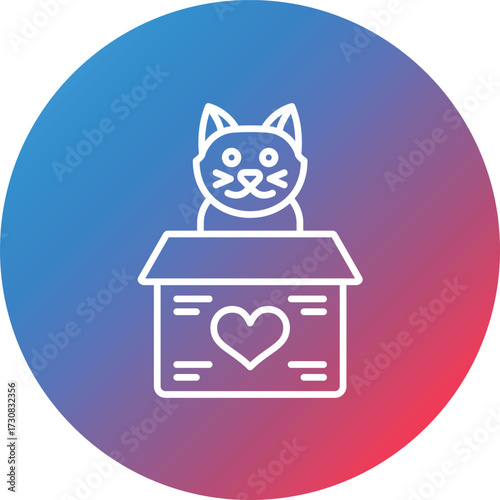 Adoption Line Gradient Circle Background Icon