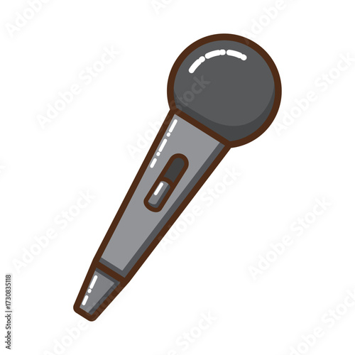 Retro style microphone illustration, simple and clean design, perfect for music and performance themes