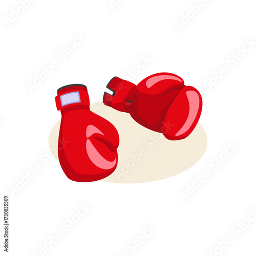 Two Red Boxing Gloves Isolated on a Light Background Representing Combat and Sport