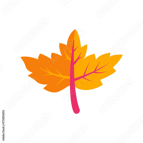 Vibrant Autumn Leaf Icon with Gradient Colors symbolizing Fall Season and Nature's Beauty