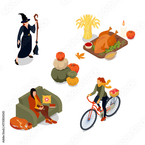 Autumn harvest celebration with cozy gatherings and outdoor activities