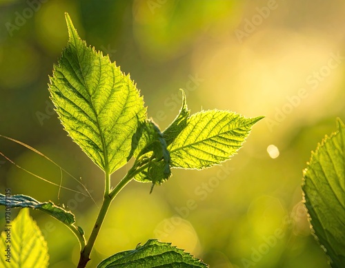 Bright Green Leaves in Sunlight