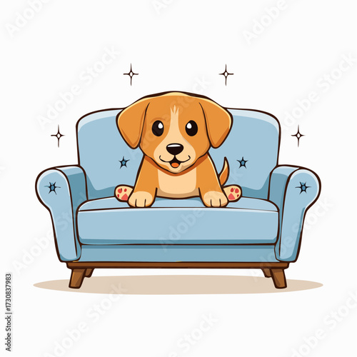 DOG  sitting on a SOFA