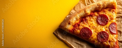 food branding mockup with folded pizza slice on packaging paper