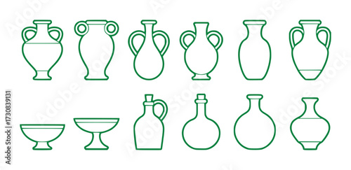 Collection of Ancient Greek Pottery and Vases