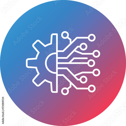 Electronic Line Gradient Circle Background Icon