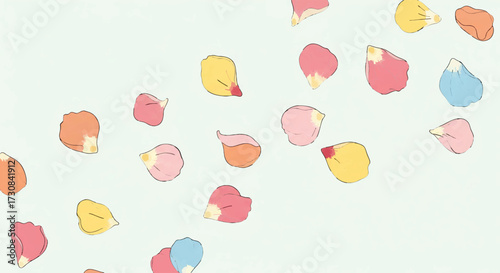 Artistic Petal Arrangement in Quiet Still Life Scene