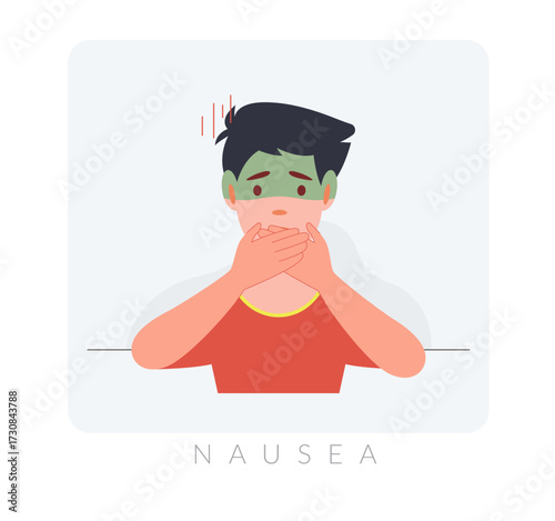 Person facing Nausea - Stock Illustration