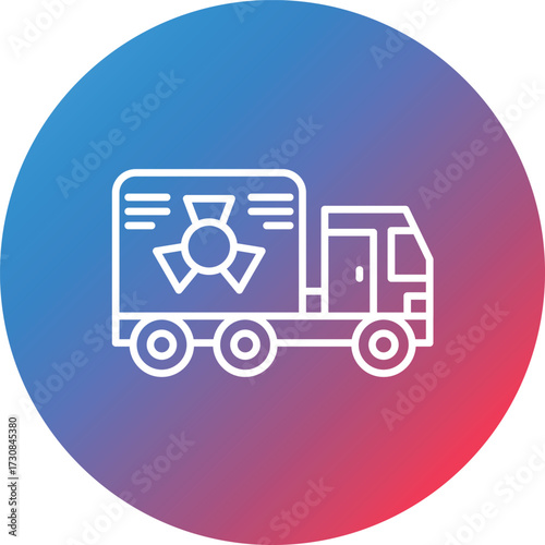 Neclear Truck Line Gradient Circle Background Icon