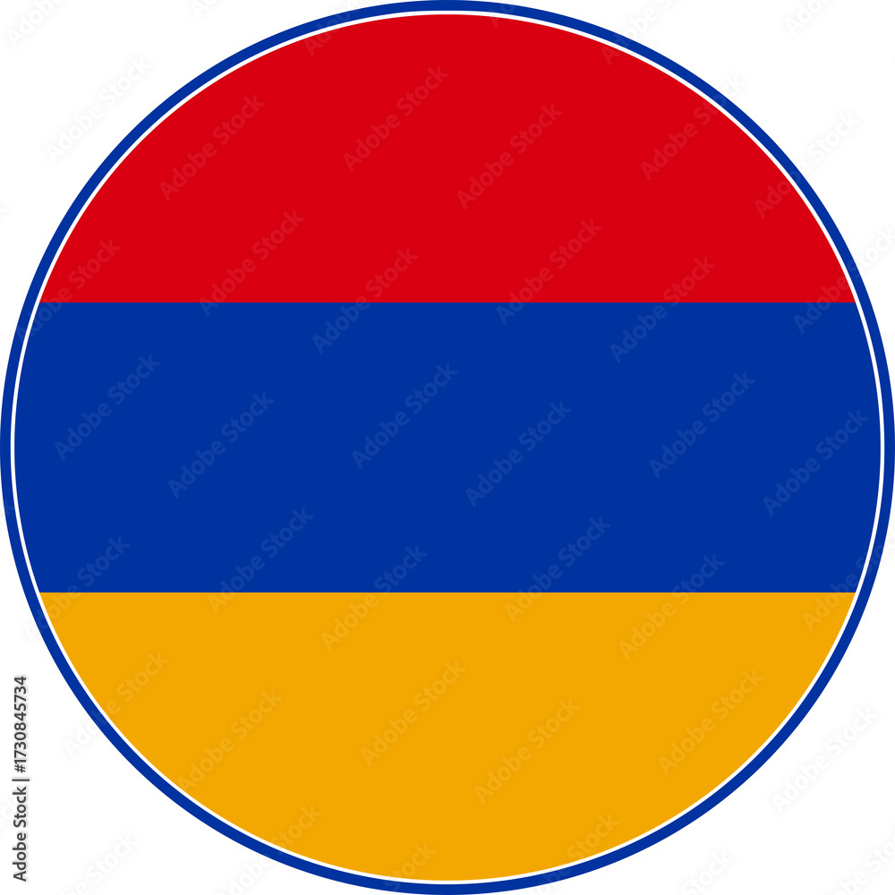 Fototapeta premium Armenia Circle Flag, Armenia Flag Icon