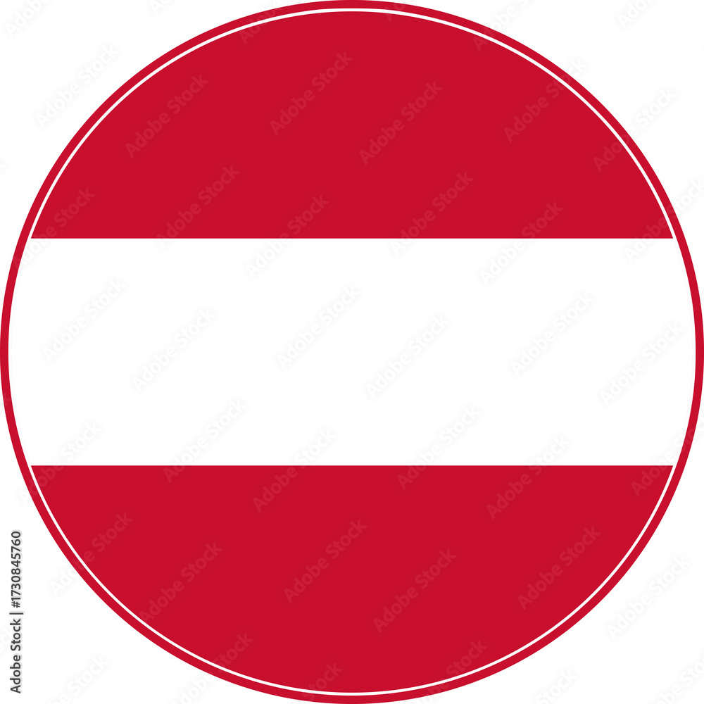 Obraz premium Austria Circle Flag, Austria Flag Icon
