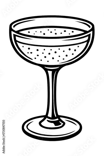 Cocktail Glass Vector Illustration - Classic Drink Symbol