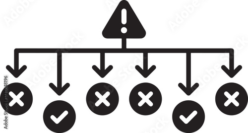 process, warning, diagram, workflow, tree, success, background, graphic, solving, icon, failure, design, symbol, problem, with, outcome, solution, flowchart, planning, keywords:, management, choice, d