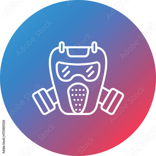 Gas Mask Line Gradient Circle Background Icon
