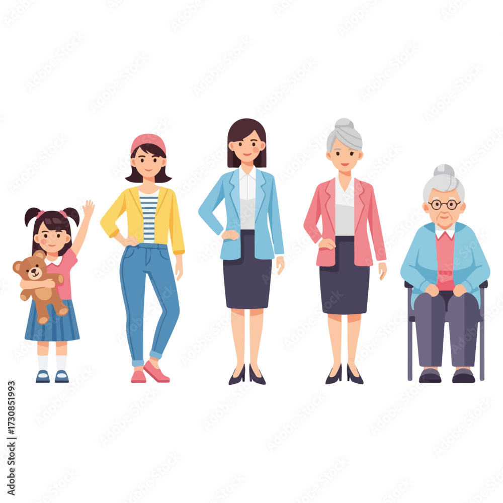 Obraz premium Diverse women of different ages standing together.
