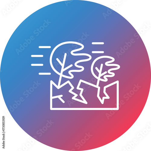 Disaster Line Gradient Circle Background Icon