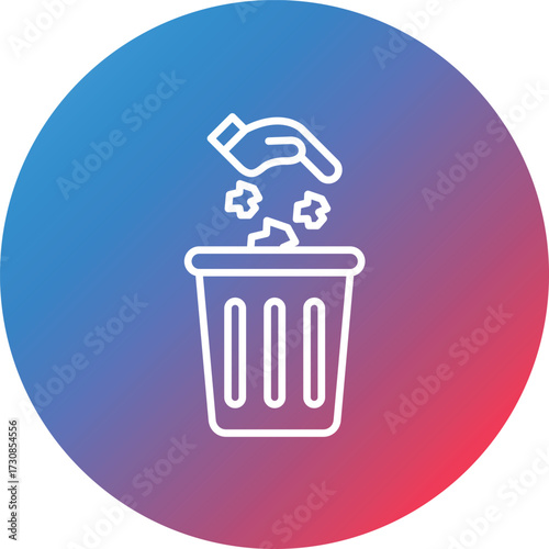 Litter Line Gradient Circle Background Icon
