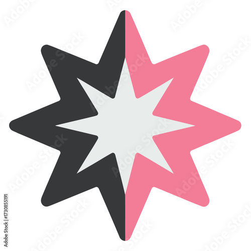 Explosion burst boom star icon. Abstract power boom flash. Firework bang. Comic starburst element. Impact effect
