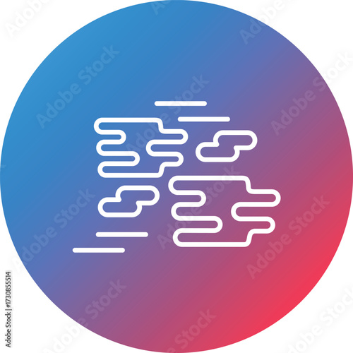 Fog Line Gradient Circle Background Icon