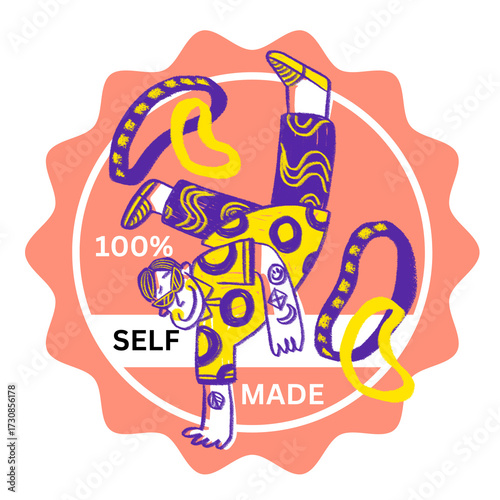 100 percent self made human made sticker beige dance