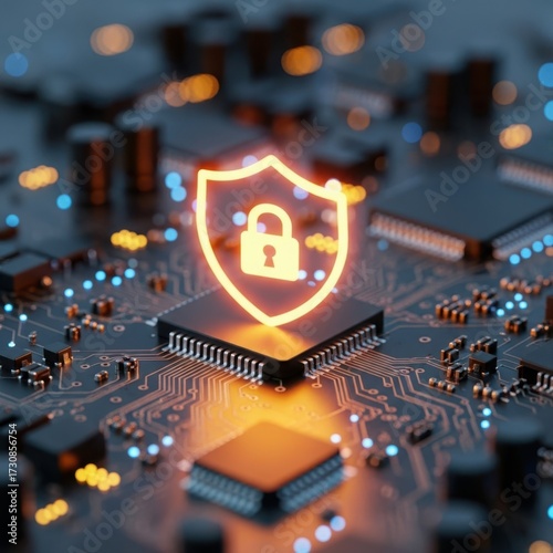 Digital security shield over computer chip
