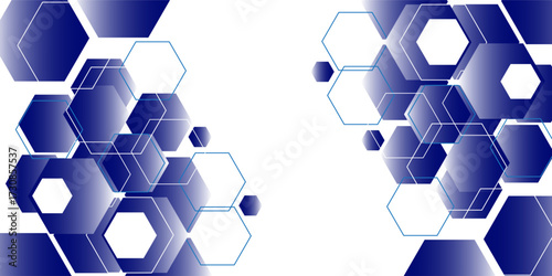 Abstract blue hexagon background. Vector illustration.eps 10