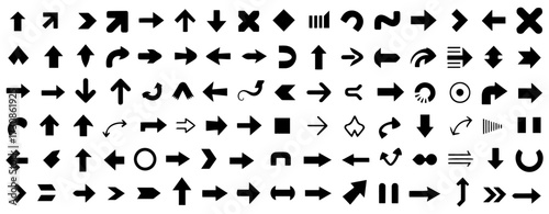 flat arrow vector icon set collection
