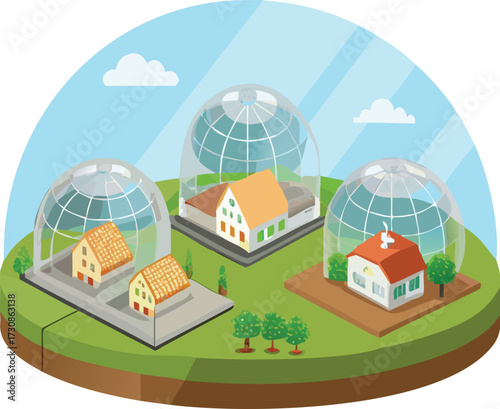 space colony farming with glowing crops inside biodome