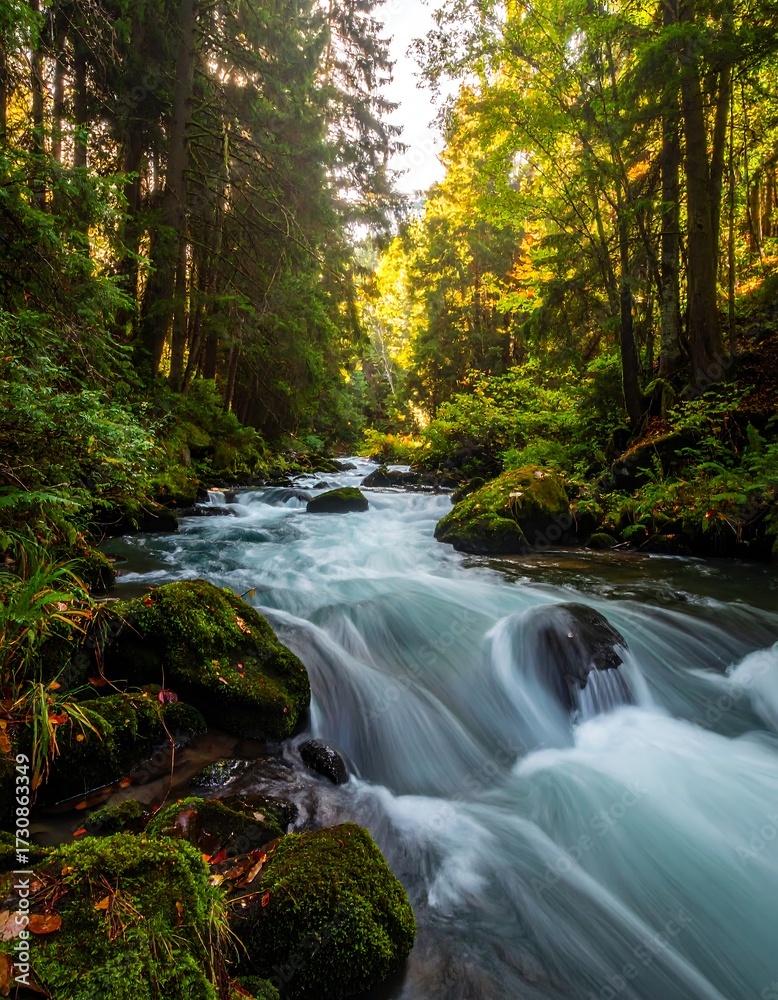 Obraz premium Autumnal forest stream (2)