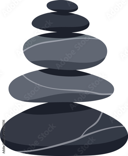 Zen stacked stones balance harmony serenity calm nature vector